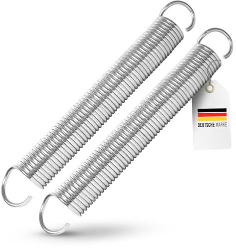 Garagentorfeder Paar (2 Stück) Universal Zugfeder - in 9 verschiedenen Größen erhältlich - verzinkte Garagentor Federn aus Manganstahl - (470x61x7mm / Zugkraft: 198kg)