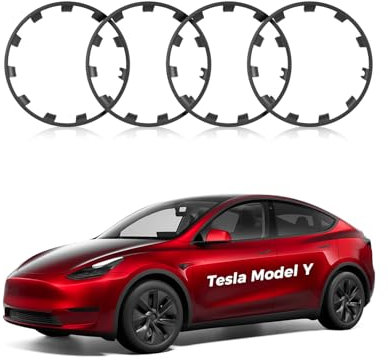 EVOOOR Tesla Model Y 21 Zoll Felgenschutz ABS Uberturbine-Rad–Streifen zur Verhinderung von Bordsteinausschlägen–Set mit 4 Felgenschutz (Gunpowder, 21 Zoll)