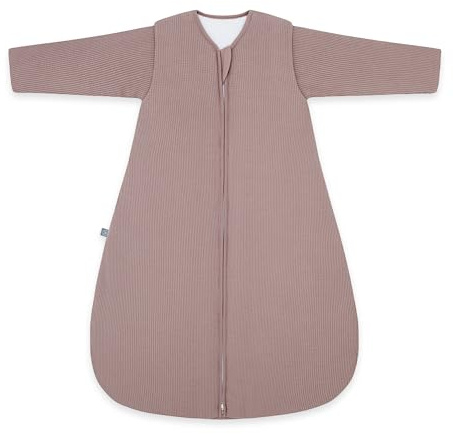 emma & noah Baby Schlafsack 3.5 TOG, Strampelsack für den Winter, in vielen Farben, Bio-Baumwolle, Oeko-TEX Zertifiziert, Abnehmbare Ärmel, Schlafsack für Neugeborene (Essential Berry, 70)