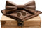 Mr.Van Holzfliege, Holz Fliege Herren 3D Natürliche Schwarze Walnuss Manschettenknöpfe Einstecktuch Set Bräutigam Trauzeuge Hochzeit Abschlussball mit Geschenkbox für Männer