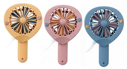 LAKYMIE 3 Stück Handventilator Tragbarer Ventilator Klein Ventilator Handpresse Manuell für Reisen Draußen Zuhause Büro