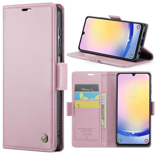 Phernykas Custodia a Libro Portafoglio per Samsung Galaxy A25 5G, RFID | 3 Slot - Per Pendolarismo, Flip Cover Doppia Fibbia Magnetica, Pelle PU Anti-Macchia, Supporto, Lavoro, Telefono Libretto