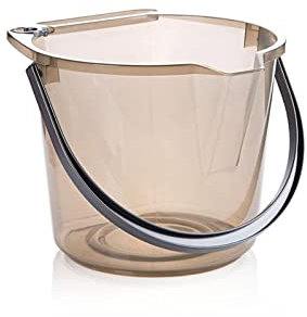 Cubo de fregona Plana Cubo de plástico de fregona Cubo Transparente de baño Contenedor de Agua portátil (Color: Verde)