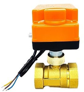 Motorischer Kugelhahn 1 motorisierter Kugelhahn 3-Draht 2-Punkt-Steuerung Messing elektrischer Kugelhahn mit manuellem Schalter Energiesparend und nachhaltig(24)