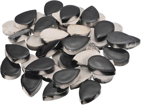 sourcing map 200 g Keramik-Mosaikfliesen zum Basteln, Großpackung, Regentropfen, schwarze Keramikfliesen für Mosaik-Kits, Garten, Trittstein, Tassenmatte