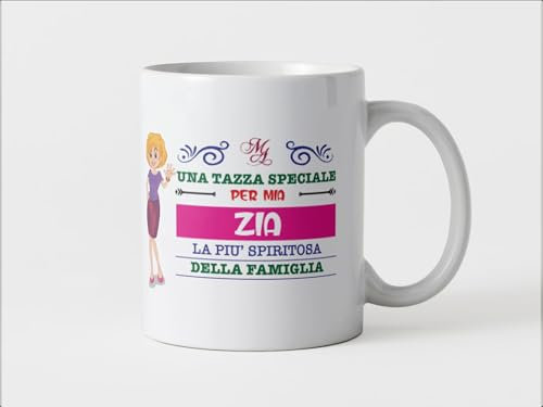 MODA MavillA una Tazza speciale in ceramica 350ml Idea Regalo Originale per ogni occasione (Ceramica, Zia)