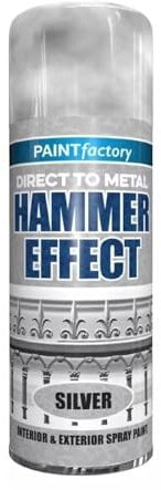 DIOXSTAR Hammer Effect Silver Spray Paint, Unique and Stylish Hammered Finish, Easy Application, Long-Lasting Protection, For Interior & Exterior Surfaces, 400ml (1 PCS)