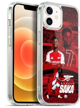 Head Case Designs Officially Licensed Arsenal FC Bukayo Saka 2024/25 First Team Gel Case [Military Grade Protection] Compatible with Apple iPhone 12 / iPhone 12 Pro and Compatible with MagSafe