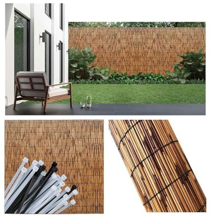 Schilfrohrmatte Windschutz Sichtschutz für Balkon, Zaun Garten I Verschiedene Größen Schilfrohrmatte Sichtschutz Schilfmatte Beach, Schilf Sichtschutz 180 80 150 160 140 120 90 cm(0.8x4 m 2.6x13 ft)