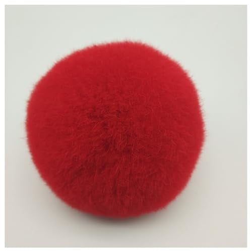 BrightGlow 20 Stück Kunstfell Bommel Pompons Kaninchenfell Bommel Weiche Pompons zum Basteln Kunstfell-Pom-Poms Flauschigen Plüsch Bälle DIY Pom Pom für Mützen Weihnachtsdekoration Rot 50mm