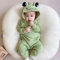 Neugeborenes Halloween-Kostüm entzückende Baumwollfroschkostüm Baby mit Frosch-Augenhaube bequem und hautfreundlich Babyfroschkostüm für Neugeborene im Alter von 0 bis 1 Jahr Größe M, Neugeborenes Ha