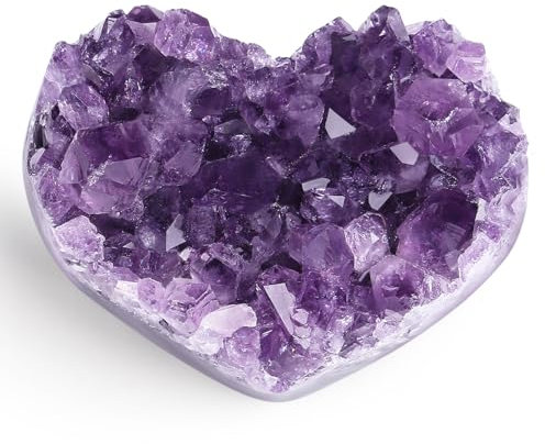 XIANNVXI Herz Amethyst Druse Amethyst Stein Rohstein Kristalle Edelsteine Groß Cluster UnregelmäßIge Roher Heilsteine GeodenhöHlen Meditation Heilung Steine 4-5cm