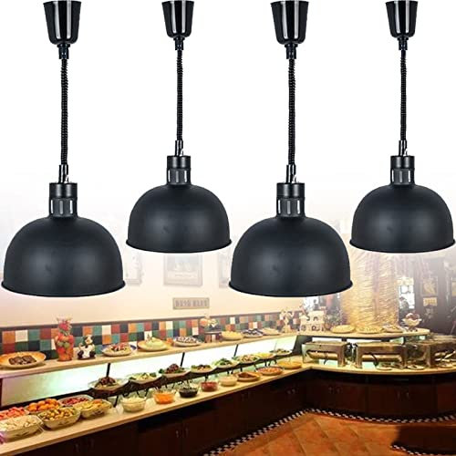 Pendelleuchte zum Erhitzen von Lebensmitteln, Lampe zum Erhitzen von Lebensmitteln, Durchmesser 25 cm, Höhe verstellbar von 60 bis 180 cm, für Küche, Buffet, Restaurant, C