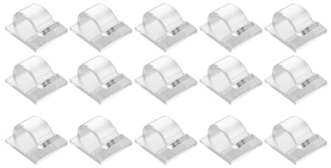 Correa Hooks for Outdoor String Lights Clips 15 Pack Clips Clear Light Hook with 15 Waterproof Adhesive Backing