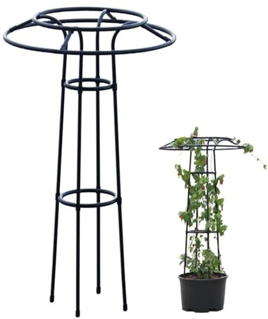 Metal Garden Climbing Plants Support Frame Rustproof Umbrella Design for Wisteria Vine Rose Flower Tomato Outdoor Plant (145cm 185cm)