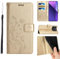 Anshow for Honor 200 Smart Case Wallet with Wrist Strap, Flip Leather Case with Cards Holder Phone Case with Kickstand Cover for Honor 200 Smart, Gold