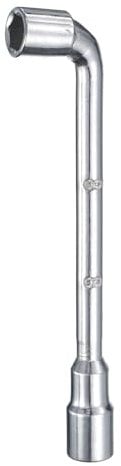 sourcing map L Shaped Angled Hex Socket Wrench 8mm 45# Steel Double Ended Metric 6 Point Tubular Socket Spanner for General Repairing, Pipeline, Bicycle Car Maintenance