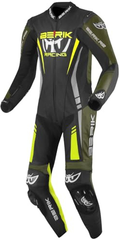 Berik Absolute GP 1-Teiler Motorrad Lederkombi, schwarz/fluo-gelb/grün, 54