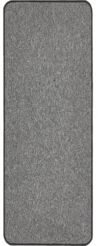 andiamo Teppich Grotone - Webteppich für das Wohnzimmer Schlafzimmer Esszimmer und den Flur - pflegeleichter unempfindlicher Teppich für das Büro 80 x 200 cm Anthrazit