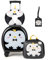 SOARS 4tlg. Kinderkoffer Set, 14” Kindertrolley mit Rucksack, Nackenkissen, Kofferanhänger, Kindergepäck mit Rollen & Teleskopgriff, Reisekoffer Kinder Jungen & Mädchen (Pinguin)