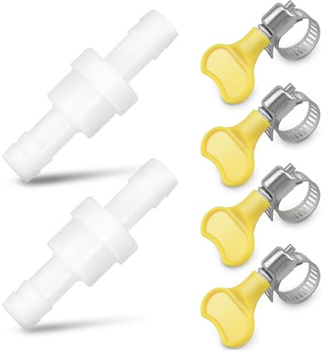 2 valvole di ritegno, in plastica, 10 mm, valvola non di ritegno per lavatrice, asciugatrice, essiccatore a condensatore (con morsetti per tubi)