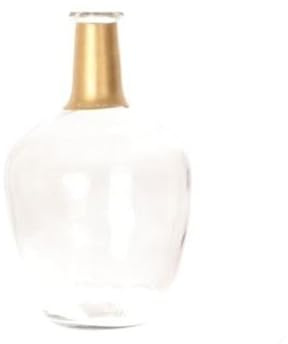 INNA-GLAS Dekoflasche Royce, transparent-Gold, 26cm, Ø15cm - Glasballon