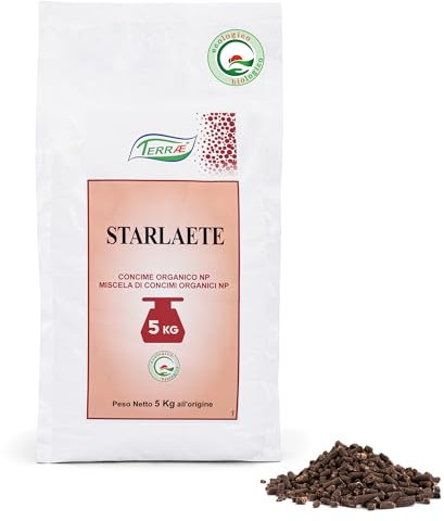 TERRAÉ Stallatico Pellettato 5 KG - 125m² | Nuova Formula BIO che Migliora Fertilità del Suolo e Crescita Piante | Concime Stallatico per Orto, Concime Organico Universale, Concime Biologico per Orto
