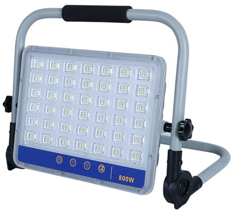 Foco LED superbrillante, luz de seguridad portátil carga exteriores, lámpara de camping de alta potencia, iluminación de construcción emergencia para puestos de mercado nocturn(800W)
