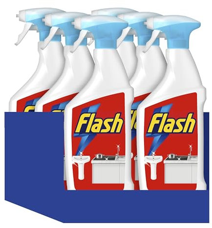 Flash Bleach Cleaning Spray For Hard Surfaces, 6 x 800 ml