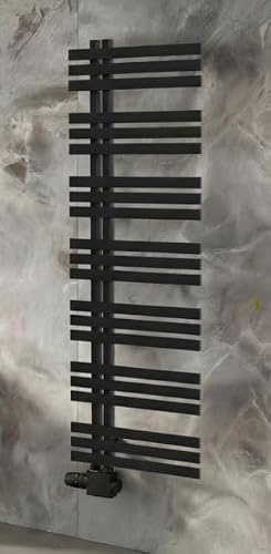 Schulte Ignis Design-Heizkörper 160 x 50 cm Pearl Schwarz, 649 Watt, Pulverbeschichteter Stahl-Heizkörper für Zentralheizung, Moderner Bad- & Wohnraumheizkörper mit Wandhalterung