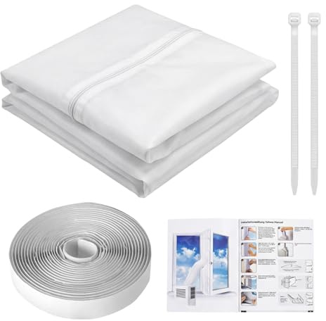 Portable Air Conditioner Window Kit, Hot Air Stop Air Exchange Guards | with Zip, Sealing Waterproof, 400CM