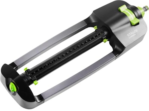 STALCO Garden S101410284 oszillierender Rasensprenger verstellbar Uni FIT Garten Sprinkler Bewässerungssystem aus schlagfestem ABS Kunststoff für Rasen und Pflanzen