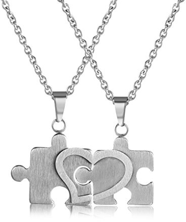 Magnetschmuck Magnetanhänger Puzzle Partnerkette Surface Herz Energetix 4you 2516 - teilbarer Freundschafts Doppelanhänger
