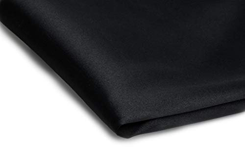 Stoff Satin Dünn Dehnbar Dekostoff - Erhältlich in verschiedenen Farben - 50 x 150cm (Schwarz Nr 10)