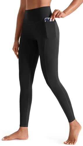JOYSPELS Womens Gym Leggings Yoga Pants with Pockets Black M