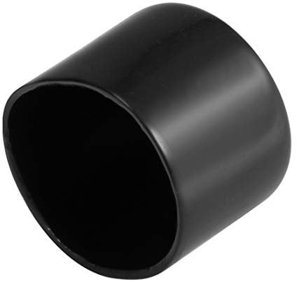 sourcing map 8pcs Rubber End Caps 48mm ID Vinyl Round End Cap Cover Screw Thread Protectors Black