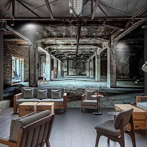 Fototapete 3D Baufällige Fabrik Vlies Tapete Moderne Wanddeko Tapeten Design 3D Wandtapete Wohnzimmer Schlafzimmer Büro Flur Wand Dekoration Wandbilder - 400X280cm