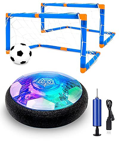 Maxesla Pallone Calcio Fluttuante Kit, Air Hover Calcio Ricaricabile con LED Luce Air Power Soccer Disc da Allenamento in Schiuma Morbida Paraurti per Indoor & Outdoor, Regalo Giocattoli per Bambini,