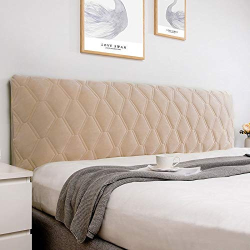 Uyeoco Bett-Kopfteil-Bezug für Doppelbett, gepolstert, elastischer Schutz, Staubschutz, europäische Baumwolle, dick für Schlafzimmer-Dekoration (Farbe: Kamel, Größe: 190 cm)