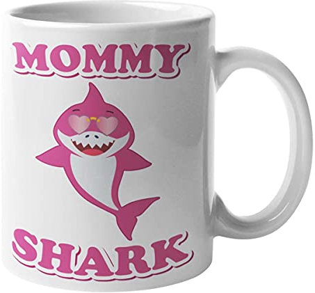 CHEMAGLIETTE! Tazza Stampata Divertente Idea Regalo Festa Della Mamma Mug Simpatica Mommy Shark