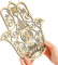 Qallicon Wanddekoration mit Hamsa-Hand, 29.1 cm, heilige Geometrie, Wandkunst, Kristallgitter, Chakra, Holz, Yoga, Wanddekoration, Meditation, Altar, Dekoration, Zen, spirituelle Geschenke