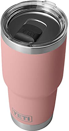 YETI Rambler 30 oz Tumbler, Stainless Steel, Vacuum Insulated with MagSlider Lid, Sandstone Pink