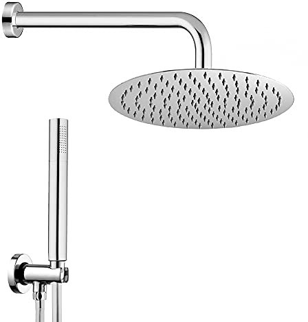 Set Incasso Doccia con doccetta in Ottone, Completo di soffione, Presa d’Acqua con Supporto e Laccio Doccia