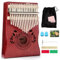 UNOKKI Kalimba-Daumenklavier mit 17 Tasten, Mahagoni-Mbira und Stahlzinken, mit Stimmhammer, Fingerabdeckungen, Schlüsselaufklebern und mehr im Lieferumfang enthalten, tolles Geschenk für Kinder und