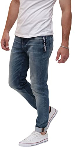 Miracle of Denim M.O.D. Herren Jeans Marcel - Slim Fit - Blau - Sparrow Blue Jogg W28-W38 Baumwolle Stretch, Größe:31W / 34L, Farbvariante:Sparrow Blue Jogg 3564
