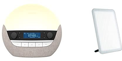 Lumie Bodyclock Luxe 700FM - Wake-Up Light with FM Radio, Bluetooth Speakers & Low-Blue Light for Sleep & Vitamin L - Slim Light Box for Effective SAD Light Therapy