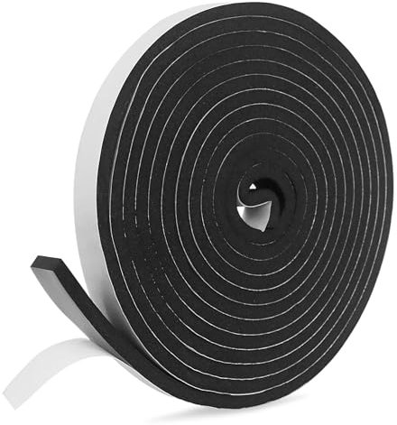 SDLDEER Moosgummi Selbstklebend Dichtungsband Selbstklebend Schaumstoff Klebeband für Fenster Türdichtungen Siegel Anti-Kollision Schalldämmung (20mm(B) x10mm(D) x5m(L))