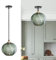 Hängelampe Grün Vintage Pendelleuchte Glas Moderner Retro-Stil Drop Deckenleuchte Hängeleuchte Grüne Lampenschirm mit Messing Lampenfassung Pendelleuchten für Kücheninsel Wohnzimmer, E26(1Pack)