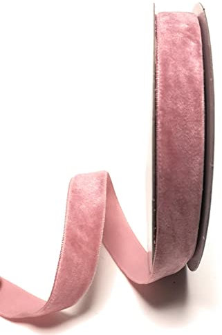 s.dekoda Dekoband Samt 10m x 15mm Altrosa Samtband Samtborte Schleifenband [D1244-107]