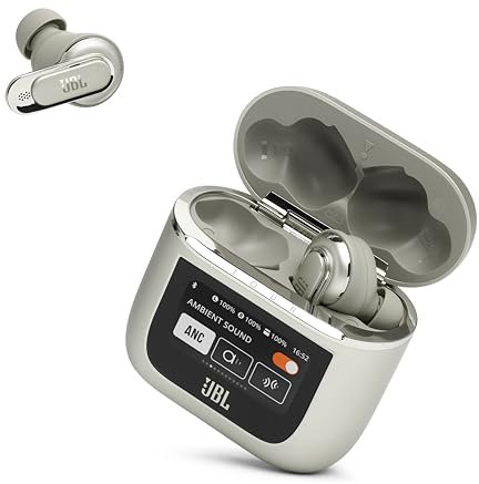 JBL Tour Pro 2 - Cuffie wireless con cancellazione del rumore con custodia di ricarica intelligente, chiamate 6 microfoni con controllo vocale, fino a 40 ore di tempo di riproduzione,